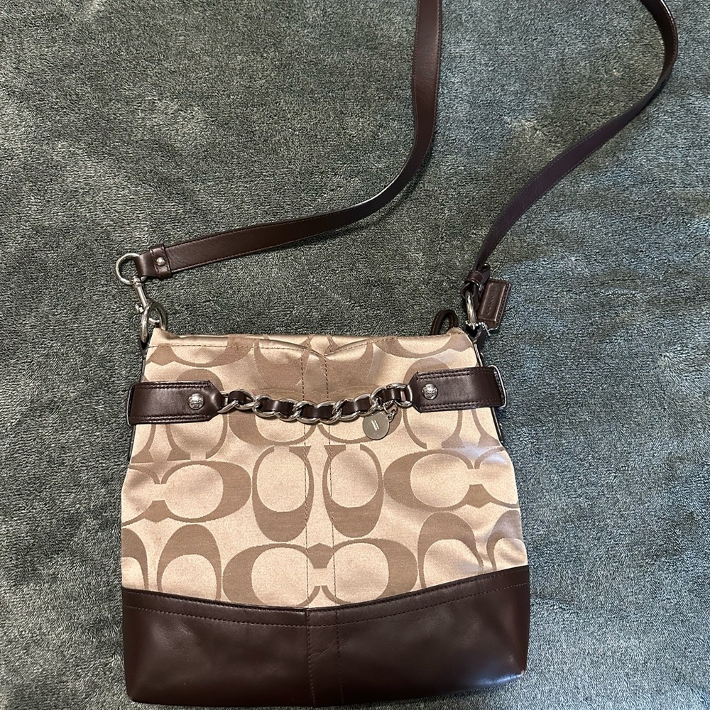 Coach Tan and Brown Crossbody Bag